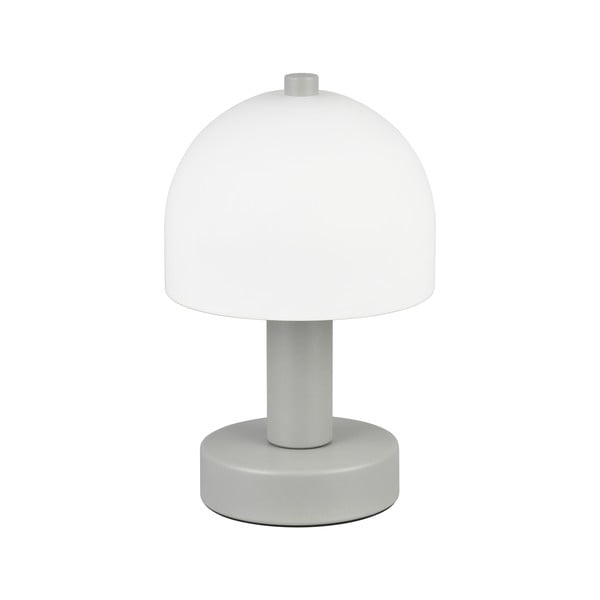 Siva stolna lampa sa staklenim sjenilom (visina 19 cm) Glenn – Trio