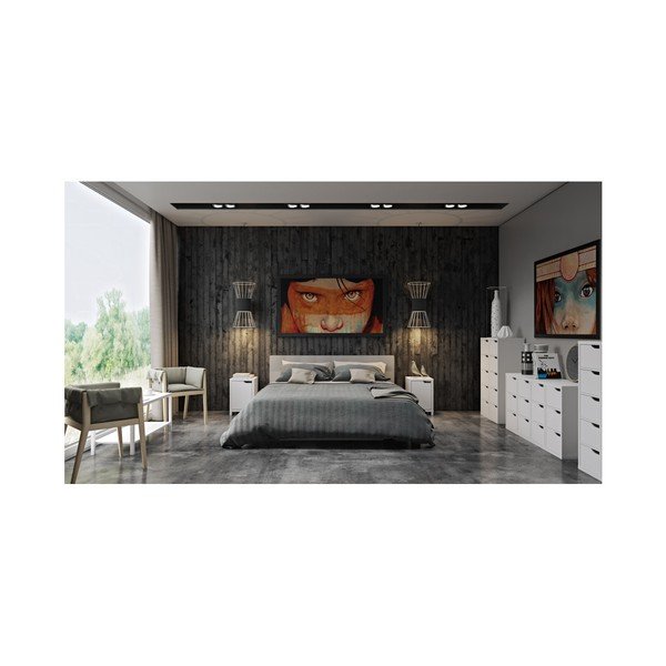 Bijela komoda s 5 TemaHome Basic ladica-image-2