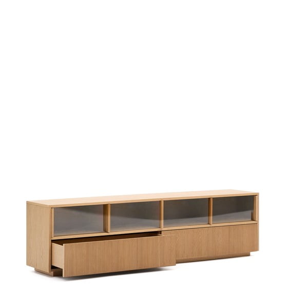 TV komoda u dekoru hrasta u prirodnoj boji 200x54x40 cm Helvine – Kave Home-image-3