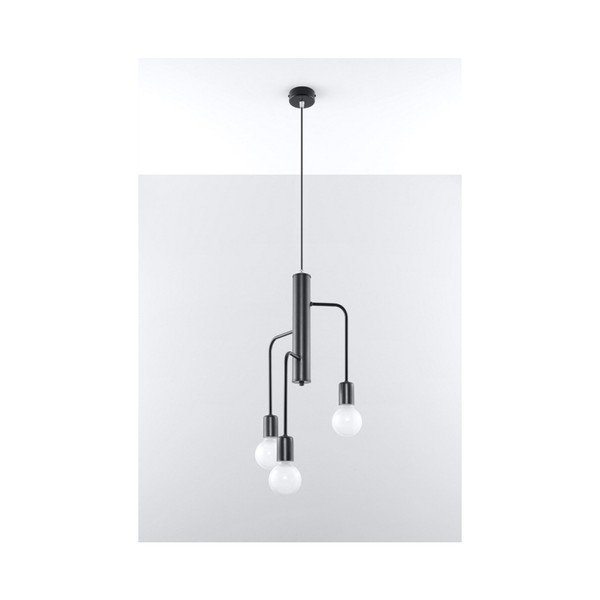 Crna stropna lampa Sollux Donato 3M-image-1