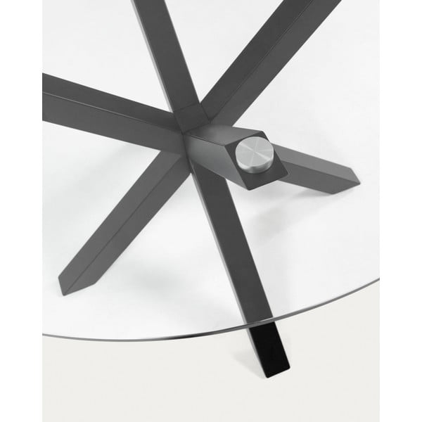 Crni okrugao stolić za kavu sa staklenom pločom stola ø 82 cm Argo – Kave Home-image-4