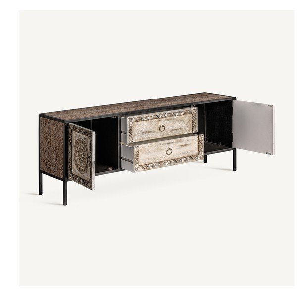 TV komoda od masivne jele u prirodnoj boji 135x55 cm Jaipur – Burkina-image-3