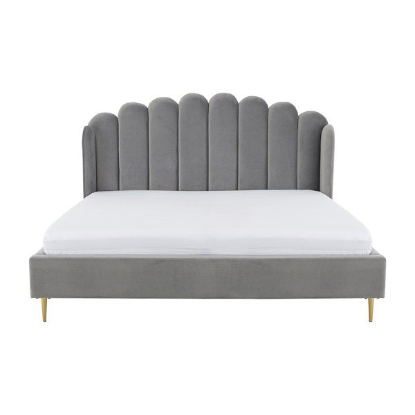 Sivi tapecirani krevet Westwing Collection Glamour, 160 x 200 cm-image-2