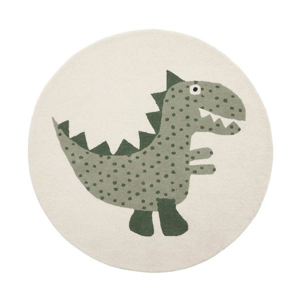 Zeleni ručno rađen dječji tepih od mješavine vune ø120 cm Theo DIno – OYOY Mini