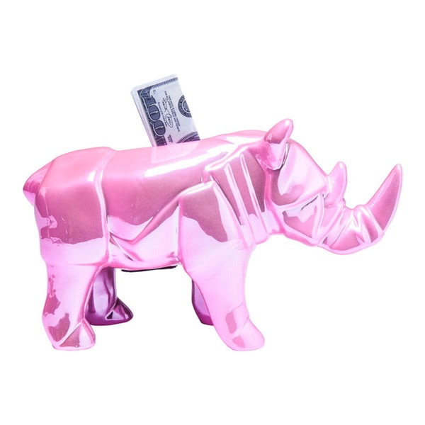 Ružičasta kasica-prasica Kare Design Rhino Glossy