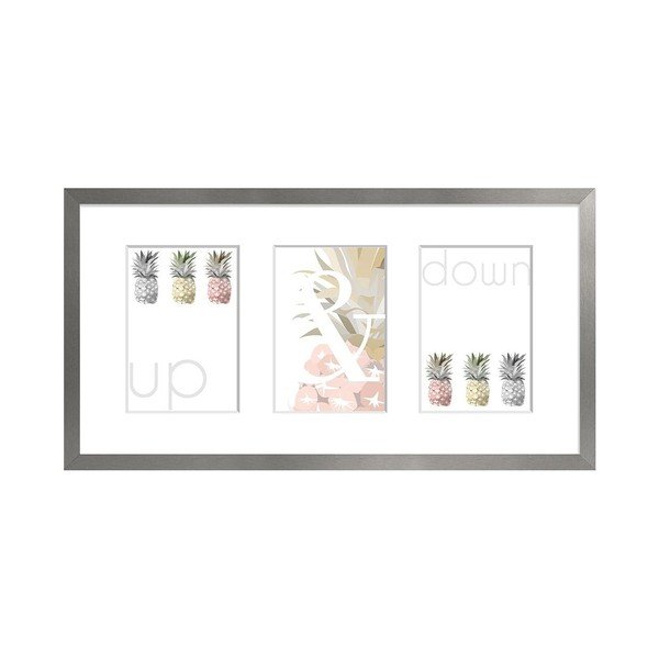 Sivi okvir za 3 fotografije Styler Sanremo, 46 x 23 cm