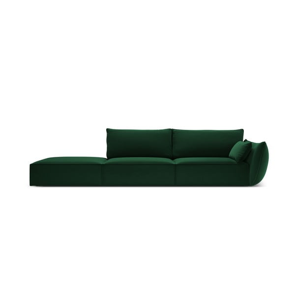 Tamno zelena baršunasta sofa s desnim kutom 264 cm Vanda – Mazzini Sofas