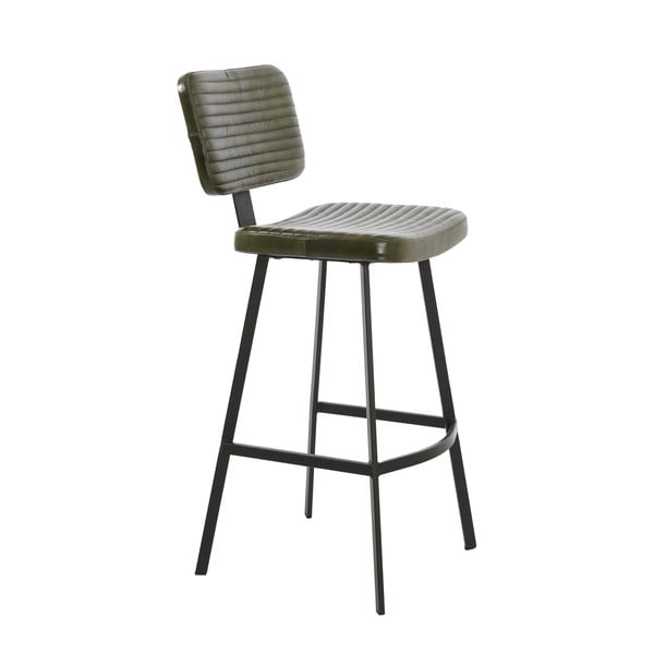 Kaki kožna barska stolica 103 cm Masana - Light & Living