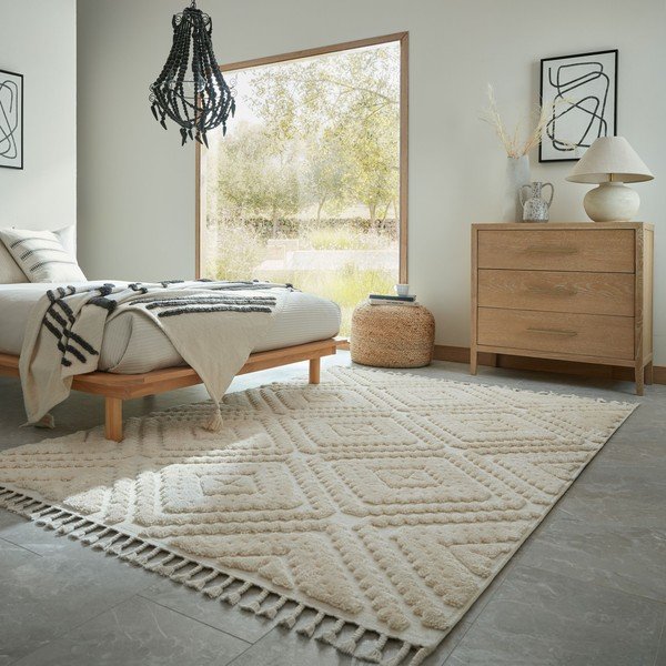 Krem tepih 133x190 cm Diomara – Flair Rugs-image-1