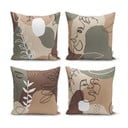 Set od 4 jastučnice Minimalist Cushion Covers Drawing Face, 43 x 43 cm