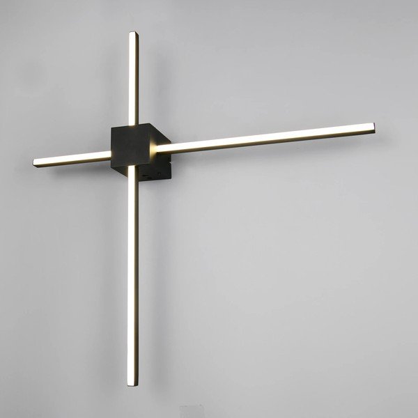 Mat crna LED zidna lampa s mogućnosti zatamnjivanja Cassino – Trio-image-1