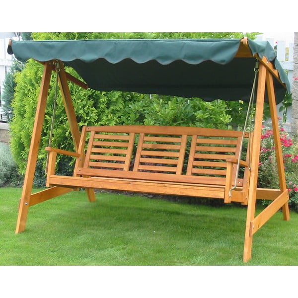 Zelena/smeđa vrtna ljuljačka od masivnog drveta Eden – Rojaplast-image-1