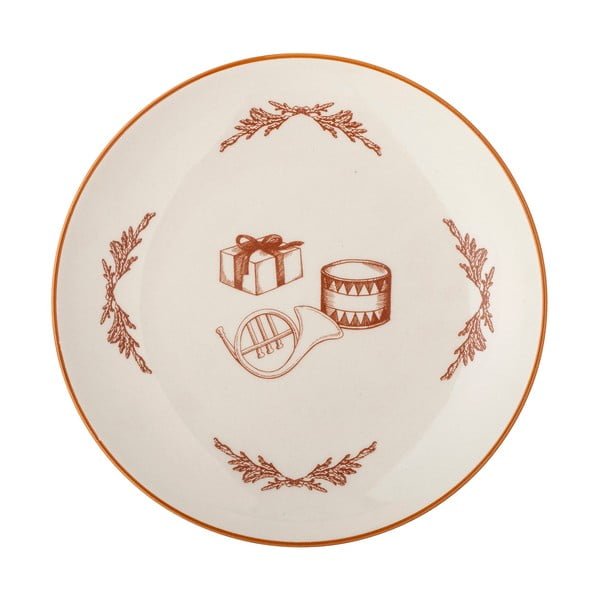 Bijeli desertni tanjur s božićnim motivom od kamenine ø 20,5 cm Beth – Bloomingville