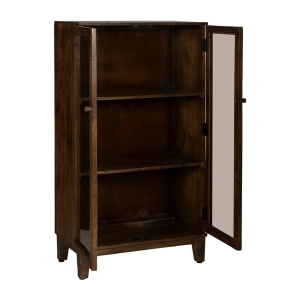 Smeđa vitrina od masivnog manga 80x140x40 cm Ravi – Ixia-image-2