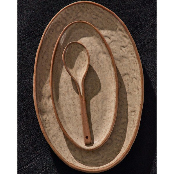 Bež keramički tanjuri u setu 3 kom za serviranje Zunel – Kave Home-image-1