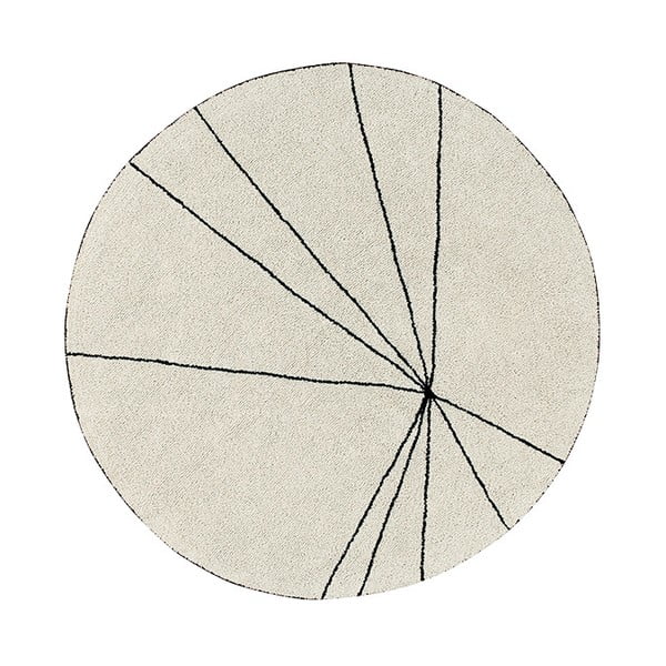 Krem periv/ručno rađen pamučan okrugao tepih ø 160 cm Trace Beige – Lorena Canals