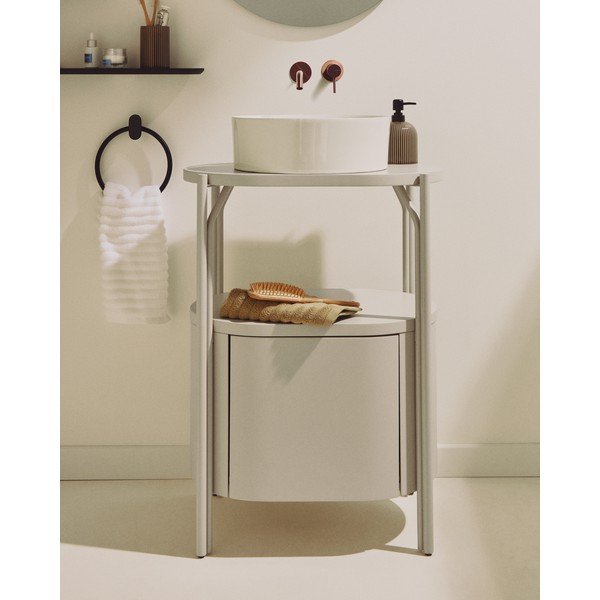 Bijeli ormarić za ispod umivaonika 60x81 cm Arely – Kave Home-image-1