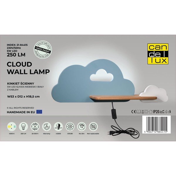 Bijelo-plava dječja svjetiljka Cloud - Candellux Lighting-image-3