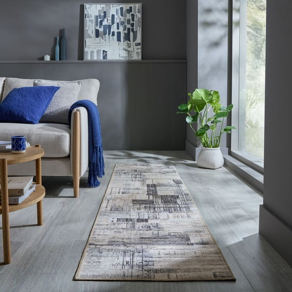 Siva periva staza 60x230 cm Silas Abstract – Flair Rugs-image-1