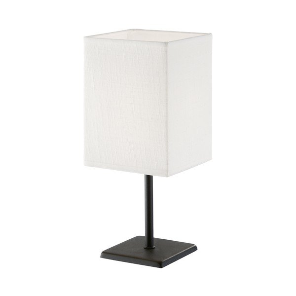Crno-bijela stolna lampa s tekstilnim sjenilom (visina 30 cm) Lela – Fischer & Honsel