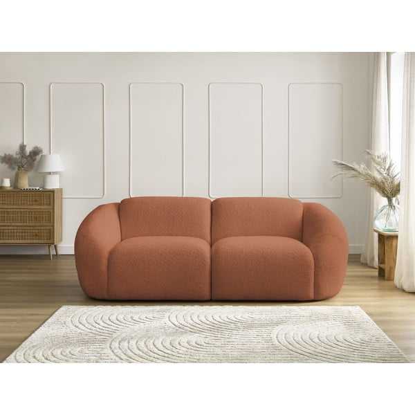 Narančasta sofa od bouclé tkanine 230 cm Tina – Bobochic Paris-image-3