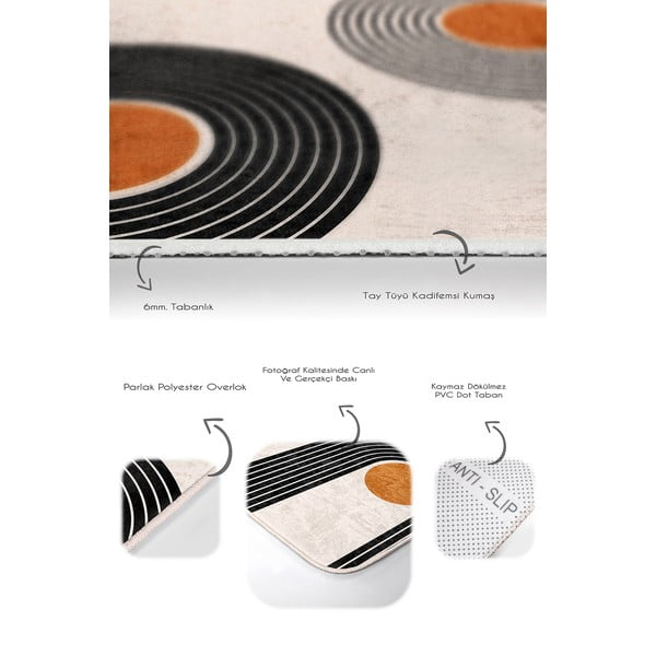 Bež od samta kupaonske prostirke u setu 2 kom 60x100 cm Dot Arch – Mila Home-image-4