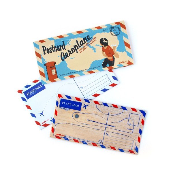 Drvene razglednice Suck UK Postcard Airplane, 2 kom-image-1
