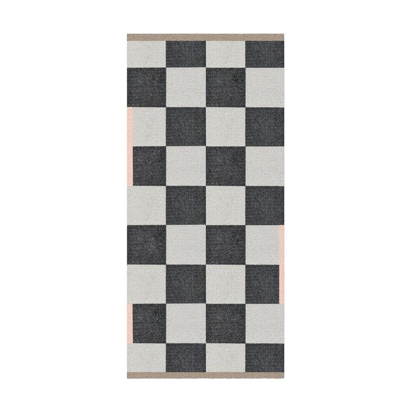 Crno-bijeli periv tepih 70x150 cm Square – Mette Ditmer Denmark