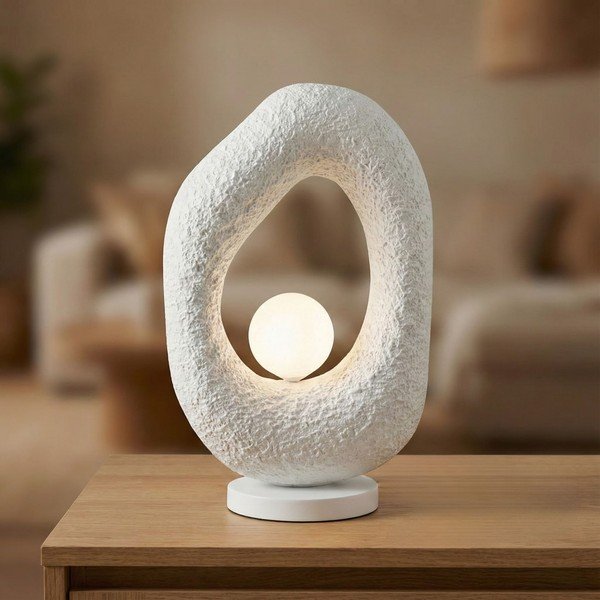 Bijela metalna stolna lampa (visina 50 cm) Lore – Opviq lights-image-3
