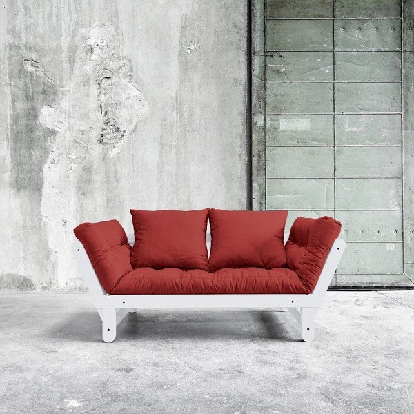 Sofa na razvlačenje Karup Beat White / Passion Red