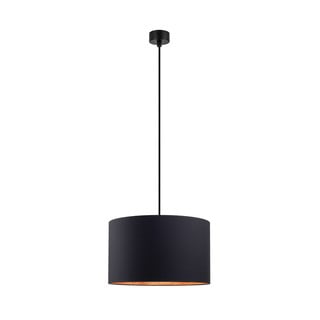 Crna stropna svjetiljka s unutarnjom stranom boje bakra Sotto Luce Mika, ⌀ 40 cm