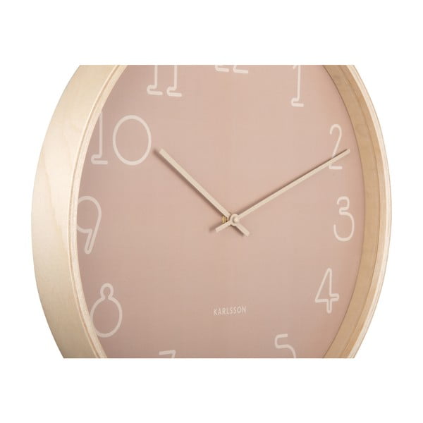 Ružičasti zidni sat Karlsson Sencillo, ø 40 cm-image-4