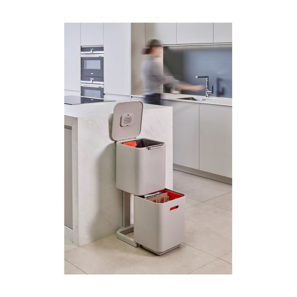 Krem bijela kanta za otpad Joseph Joseph Totem Compact, 40 l-image-1