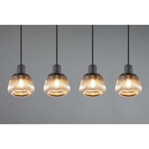 Crna viseća svjetiljka sa staklenim sjenilom ø 15 cm Tarifa – Trio-image-2