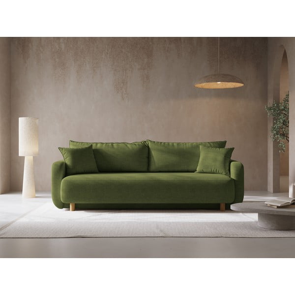 Zelena sklopiva/s prostorom za odlaganje sofa 231 cm Elen – Micadoni -image-1