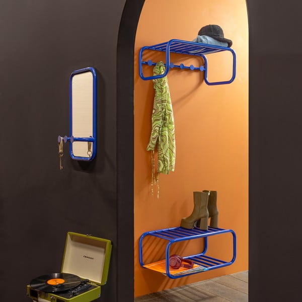 Plava metalna ploča za vješanje garderobe 35x60x11 cm Retro – Spinder Design-image-1