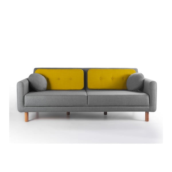 Sofa na razvlačenje Bubi Grey / Mustard