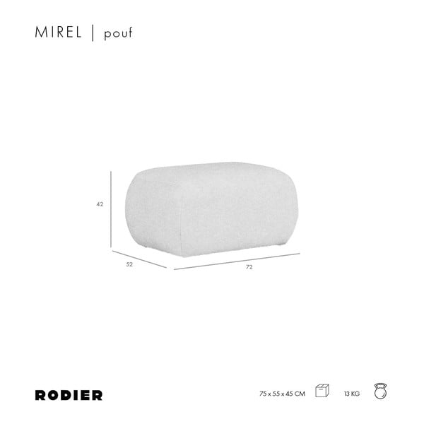 Svijetlo sivi tabure od bouclé tkanine Mirel – Rodier-image-4