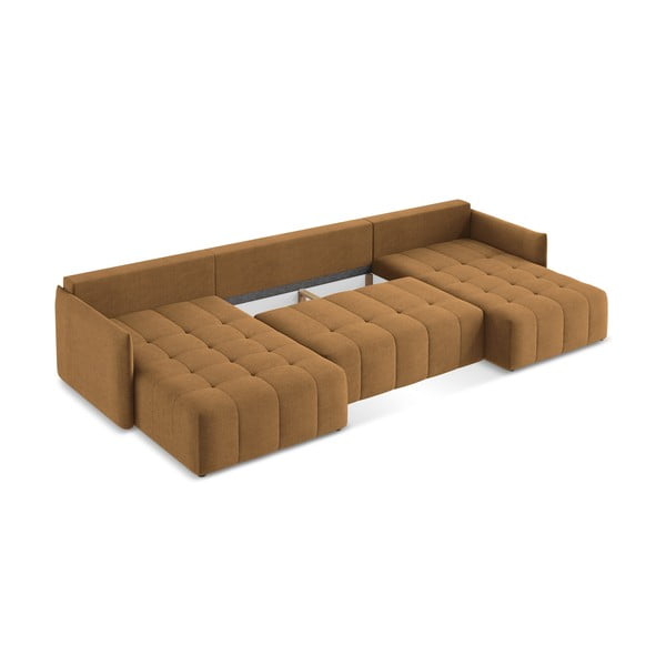 Sklopiva/s prostorom za odlaganje kutna garnitura boja terakote (u obliku slova "U") Moku – Makamii-image-4