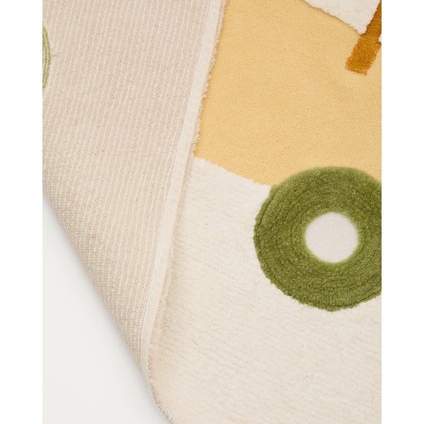 Pamučan dječji tepih boje slonovače 90x150 cm Pecky – Kave Home-image-4