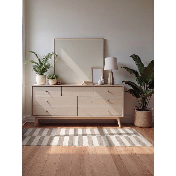 Bijeli/sivi obostrani/ručno rađen vunen tepih 80x150 cm Vika – Hanse Home-image-1
