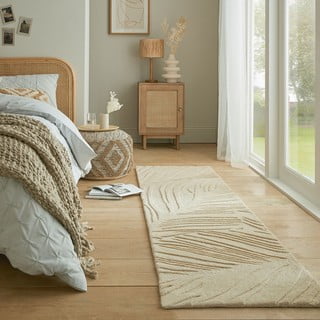 Bež vunena staza 60x230 cm Lino Leaf - Flair Rugs