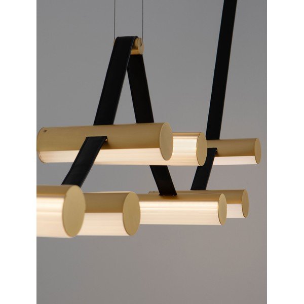 Mjedena LED viseća svjetiljka aluminijska s mogućnosti zatamnjivanja sa staklenim sjenilom Luma – Nova Luce-image-3