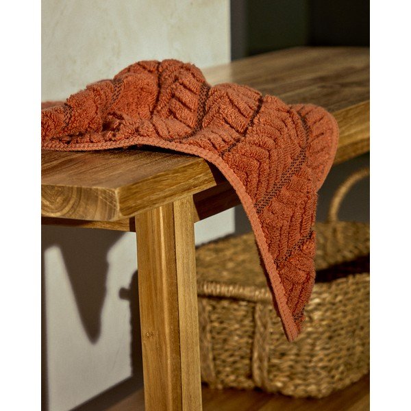 Pamučan ručnik od frotira boje terakote 50x90 cm Rune – Kave Home-image-4
