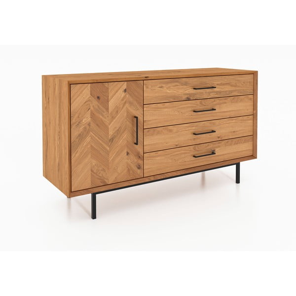 Niska komoda od hrastovine u prirodnoj boji 144x80 cm Abies - The Beds-image-1