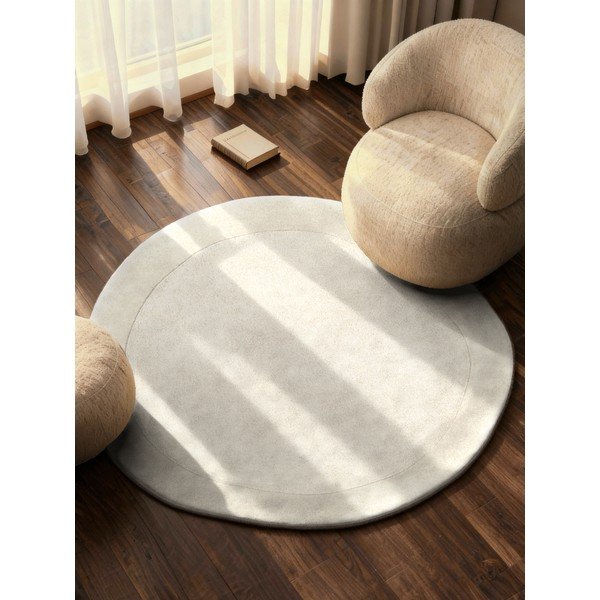 Krem ručno rađen okrugao tepih od mješavine vune ø 160 cm Kari Organic – Villeroy&Boch-image-1