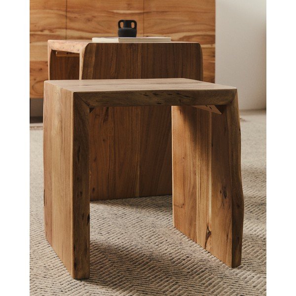 Pomoćni stolići u setu 2 kom od masivnog bagrema 40x50 cm Lomiri – Kave Home-image-3