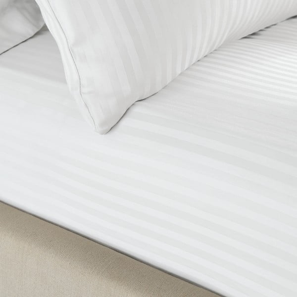 Bijela plahta 90x190 cm Satin Stripe - Catherine Lansfield