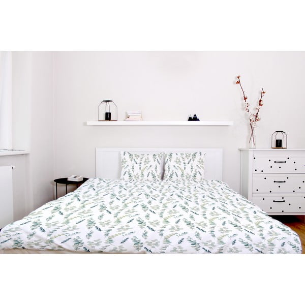 Posteljina od pamučnog satena Butter Kings Eucalyptus Branches, 200 x 200 cm-image-1