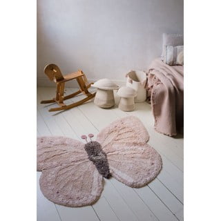 Svijetlo ružičasti/bež periv/ručno rađen pamučan dječji tepih 90x120 cm Baby Butterfly – Lorena Canals
